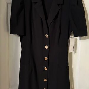 JustFab Black Short Sleeve Button Dress XL